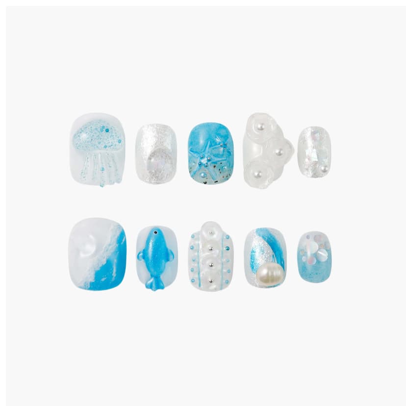 Ocean Fantasy Extra Short Square Nails press on nails