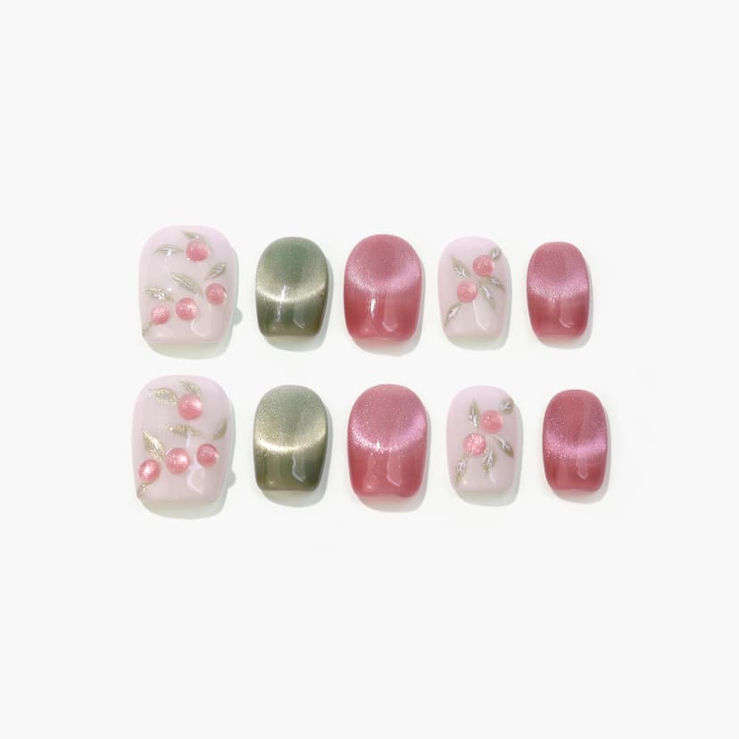 Blush Garden Short Squoval Nails press on nails