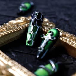 Gothic Neon Green Long Coffin Nails press on nails