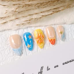 Floral Fantasy Medium Almond Nails press on nails