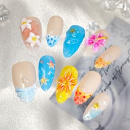 Floral Fantasy Medium Almond Nails press on nails