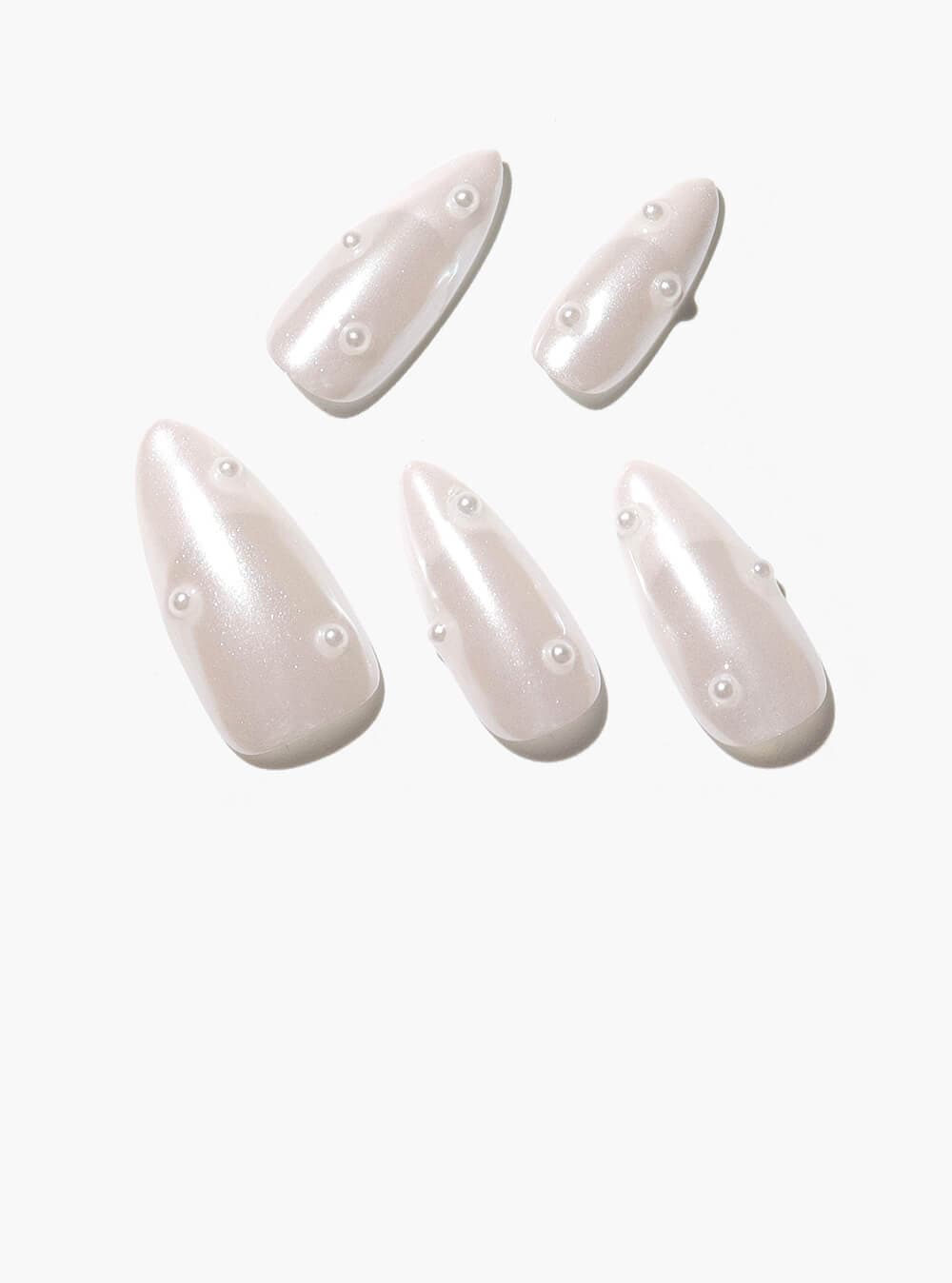 Pearl Whisper Medium Almond Nails press on nails
