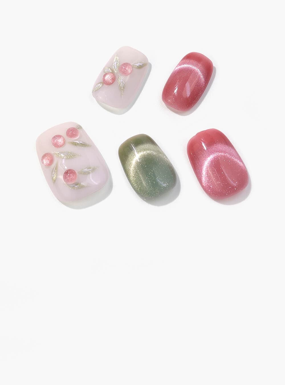 Blush Garden Short Squoval Nails press on nails