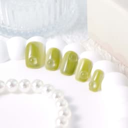 Emerald Dew Short Square Nails press on nails