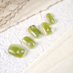 Emerald Dew Short Square Nails press on nails