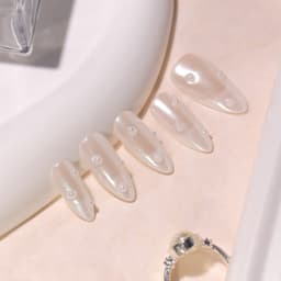 Pearl Whisper Medium Almond Nails press on nails