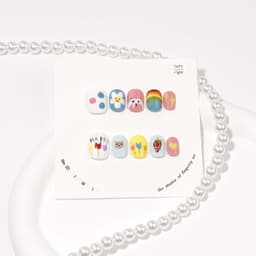 Joyful Vibes Short Round Nails press on nails