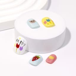 Joyful Vibes Short Round Nails press on nails