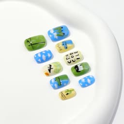Dino Daydream Short Square Nails press on nails