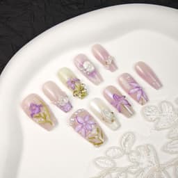 Lavender Grace Long Squoval Nails press on nails