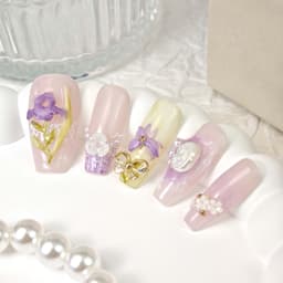 Lavender Grace Long Squoval Nails press on nails