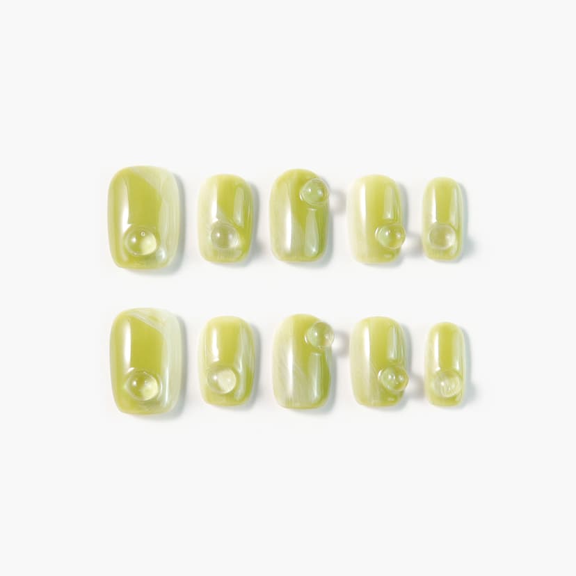 Emerald Dew Short Square Nails press on nails