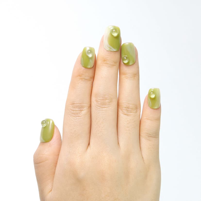 Emerald Dew Short Square Nails press on nails