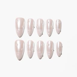 Pearl Whisper Medium Almond Nails press on nails