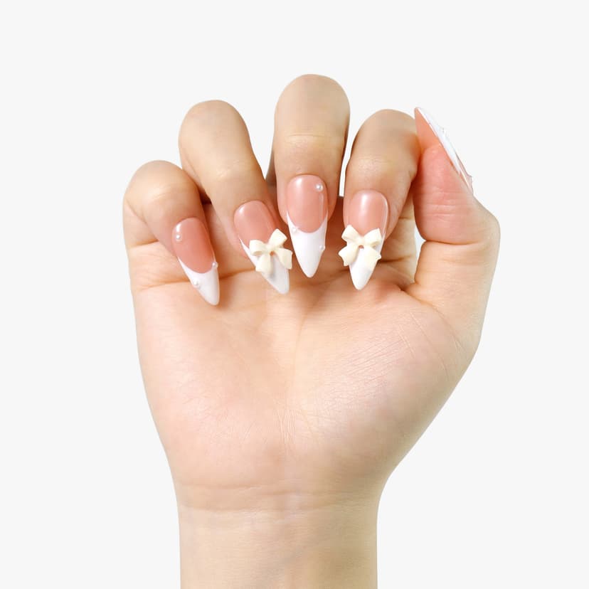 Bridal Glaze Medium Almond Nails press on nails