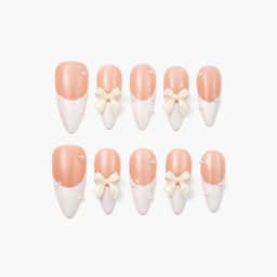 Bridal Glaze Medium Almond Nails press on nails