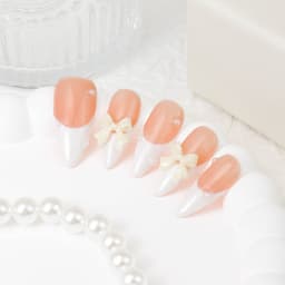 Bridal Glaze Medium Almond Nails press on nails