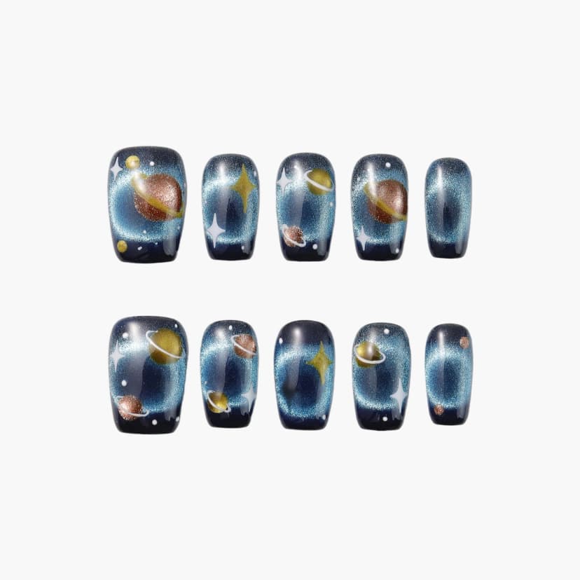 Galaxy Dream Short Square Nails press on nails