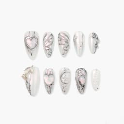 Monochrome Chic Medium Almond Nails press on nails