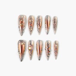 Cyber Goddess Long Stiletto Nails press on nails