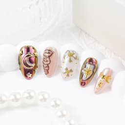 Celestial Goddess Short Almond Nails press on nails