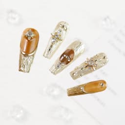 Gilded Long Squoval Nails press on nails