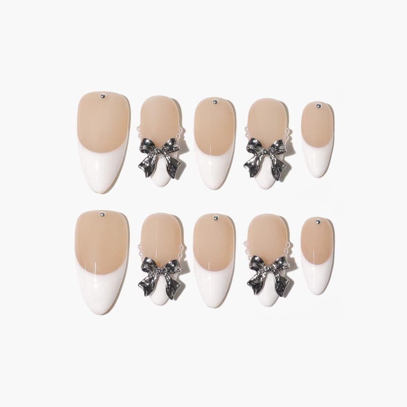 Pink Grace Medium Almond Nails press on nails