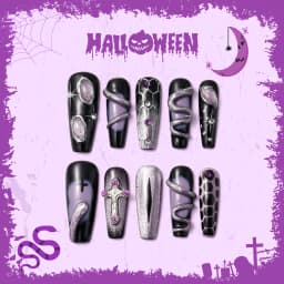 Serpent Gothic Halloween Long Coffin Nails press on nails