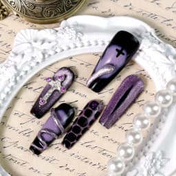 Serpent Gothic Halloween Long Coffin Nails press on nails