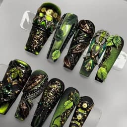 Enchanted Forest Custom Nails Art Set press on nails