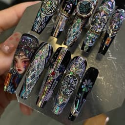 Mystic Gothic Portrait Custom Nails Design press on nails