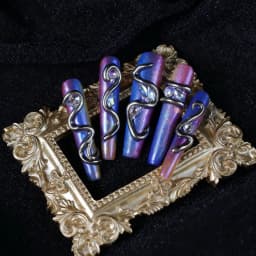 Glam Snake & Rhinestone Holographic Press - on Nails press on nails