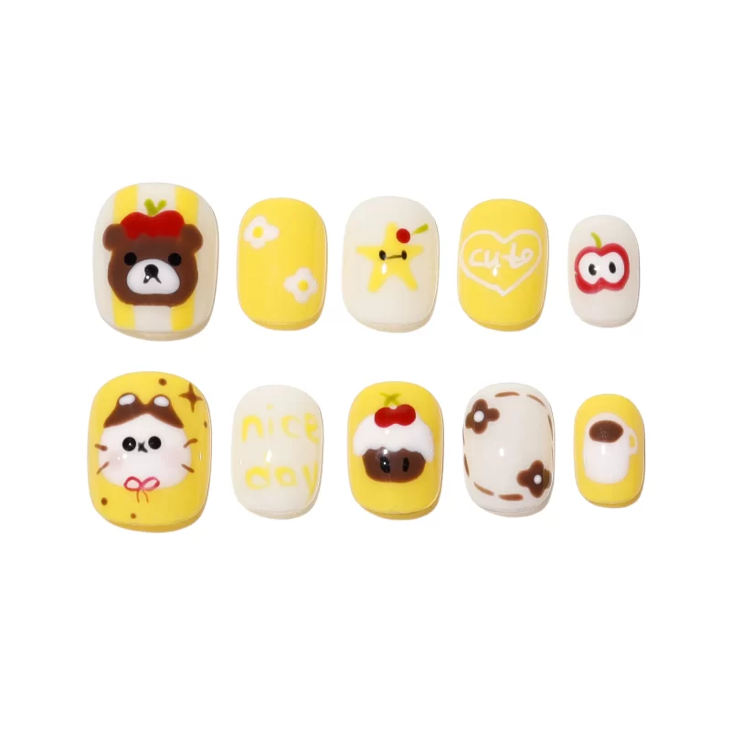 Yellow Cartoon Press-On Nails