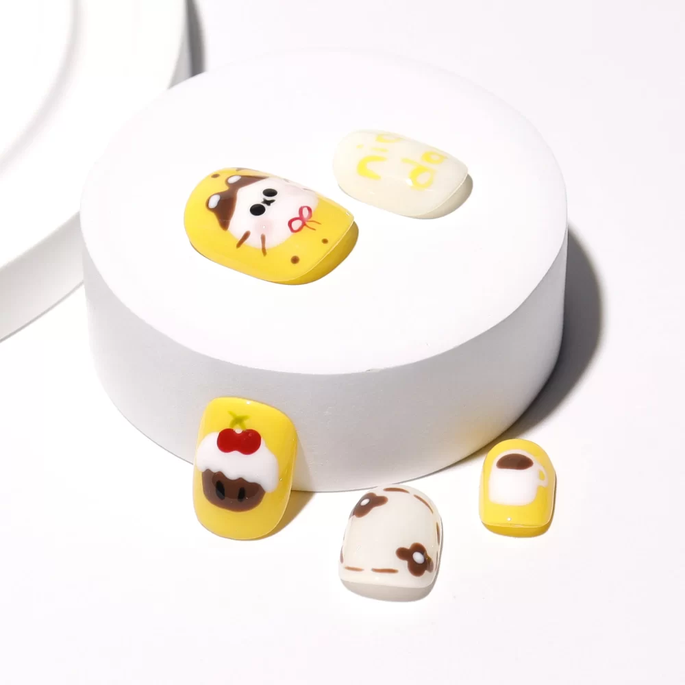 Yellow Cartoon Press-On Nails - Image 2
